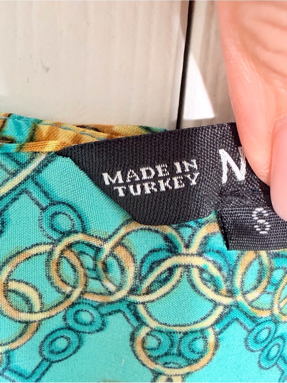 NLW Turquoise & Coral Printed Boho Swim Coverup - Picture 11 of 13